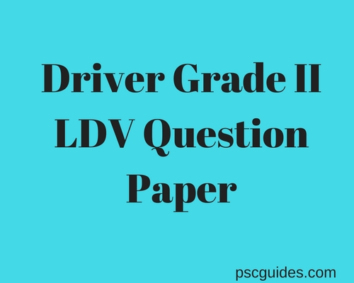 Driver-Grade-II-LDV-Question-Paper